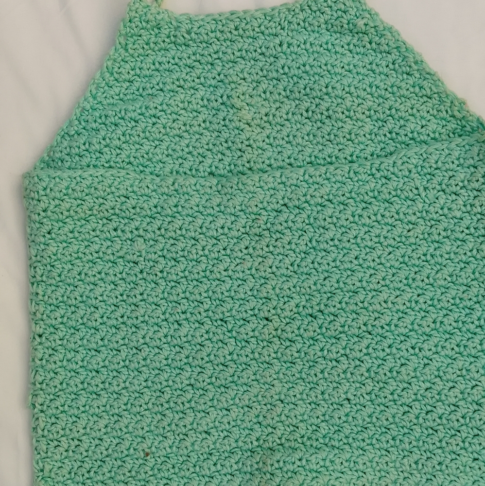 Handmade Mint Green Crochet Crop Top - Picture 2 of 5